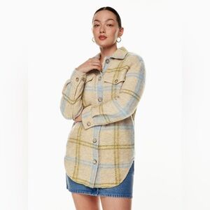 Wilfred Free Ganna Plaid Jacket Green Cream & Tan